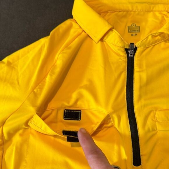 Admiral Mens Gold Authentic Referee Jersey Short Sleeve Front 1/2 Zip Size M NEW - Picture 10 of 14